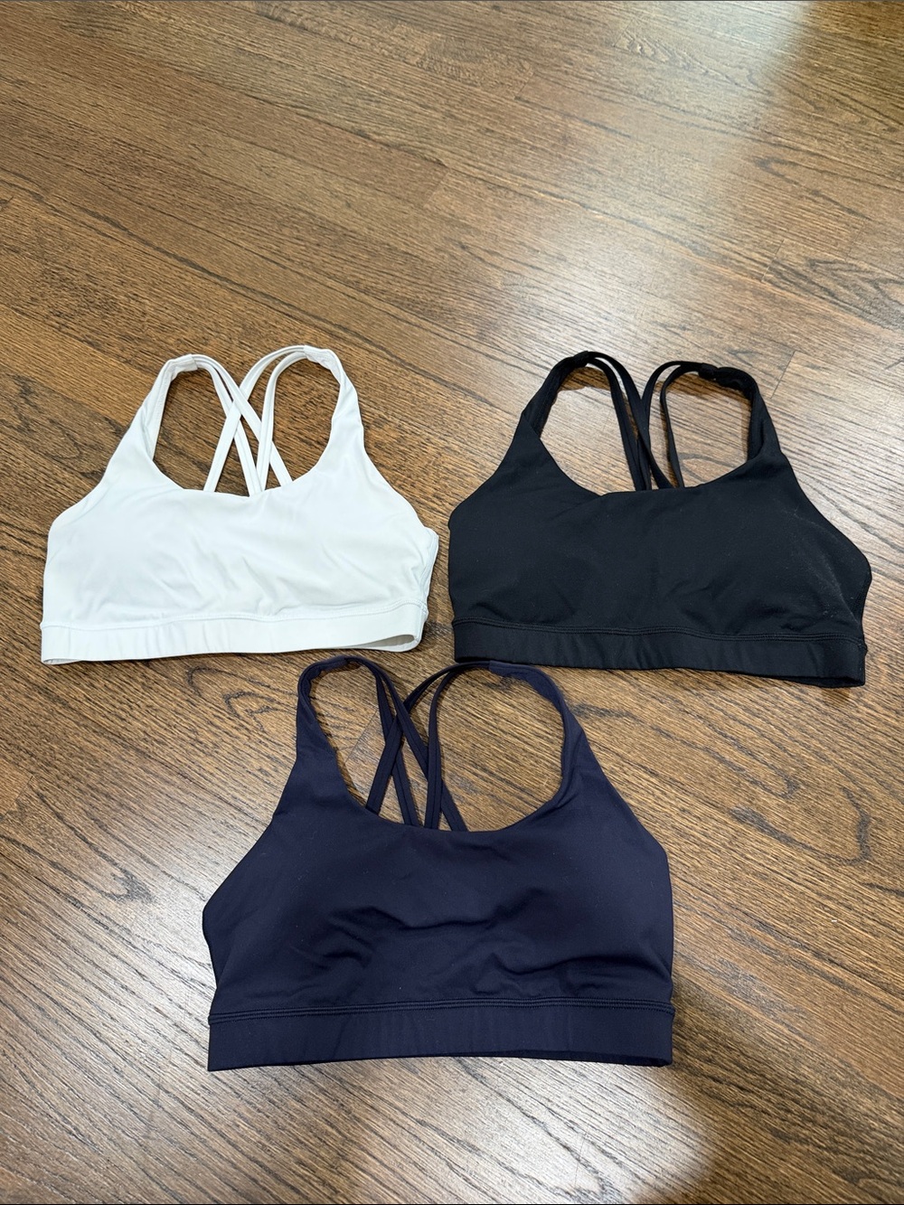 CRZ YOGA Strappy Sports Bra Trio - White, Black, Navy